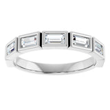 10K Gold Straight Baguette Lab-Grown Diamond Bezel-Set Anniversary Band – 1/2–3/4 CTW - White Gold - view 3