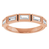 10K Gold Straight Baguette Lab-Grown Diamond Bezel-Set Anniversary Band – 1/2–3/4 CTW - Rose Gold - view 3