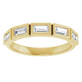 10K Gold Straight Baguette Lab-Grown Diamond Bezel-Set Anniversary Band – 1/2–3/4 CTW - Yellow Gold - view 3