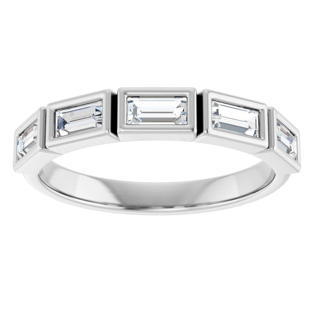 Platinum Straight Baguette Lab-Grown Diamond Bezel-Set Anniversary Band – 1/6–3/4 CTW - view 3