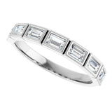 10K Gold Straight Baguette Lab-Grown Diamond Bezel-Set Anniversary Band – 1/2–3/4 CTW - White Gold - view 5