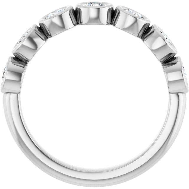 Platinum Round Natural Diamond Bezel-Set Anniversary Band – .07–1 1/2 CTW - view 2
