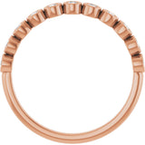 10K Gold Round Natural Diamond Bezel-Set Anniversary Band – .07–1/5 CTW - Rose Gold - view 2