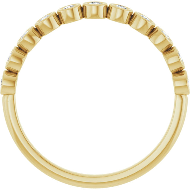 10K Gold Round Lab-Grown Diamond Bezel-Set Anniversary Band – .08–1/5 CTW - Yellow Gold - view 2