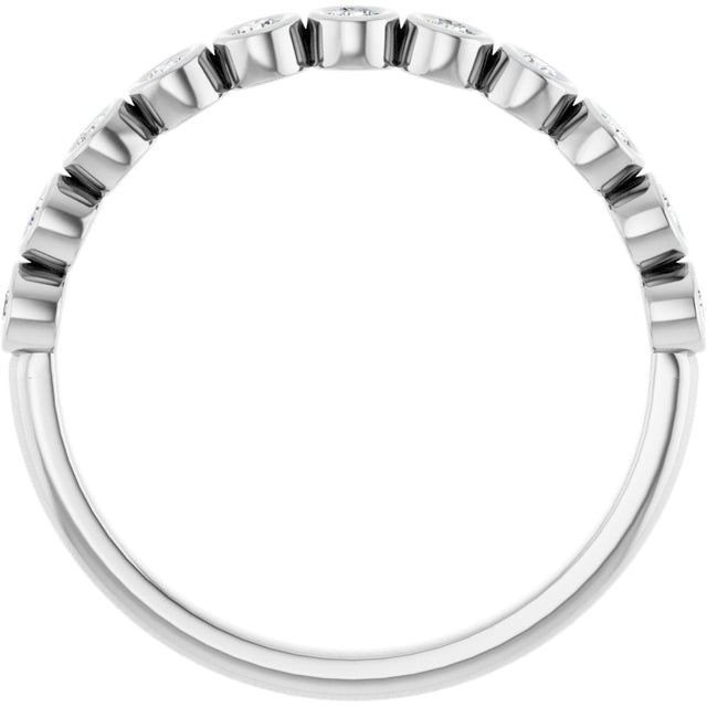 Platinum Round Lab-Grown Diamond Bezel-Set Anniversary Band – .08–1 1/3 CTW - view 2