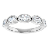 Platinum Oval Lab-Grown Diamond Bezel-Set Anniversary Band – 9/10 CTW - view 3