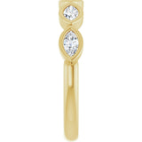 14K Gold Marquise Lab-Grown Diamond Bezel-Set Anniversary Band – 4.3x2.25 mm Stones - Yellow Gold - view 4