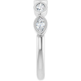 Platinum Marquise Lab-Grown Diamond Bezel-Set Anniversary Band – 4.3x2.25 mm Stones - view 4