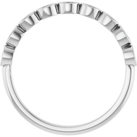 Platinum Marquise Lab-Grown Diamond Bezel-Set Anniversary Band – 2.5x1.3 mm Stones - view 2