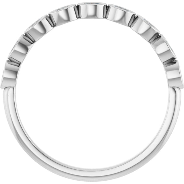 Platinum Marquise Lab-Grown Diamond Bezel-Set Anniversary Band – 2.5x1.3 mm Stones - view 2