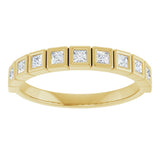 14K Gold Round Lab-Grown Diamond Bezel-Set Anniversary Band – .08–1/5 CTW - Yellow Gold - view 3