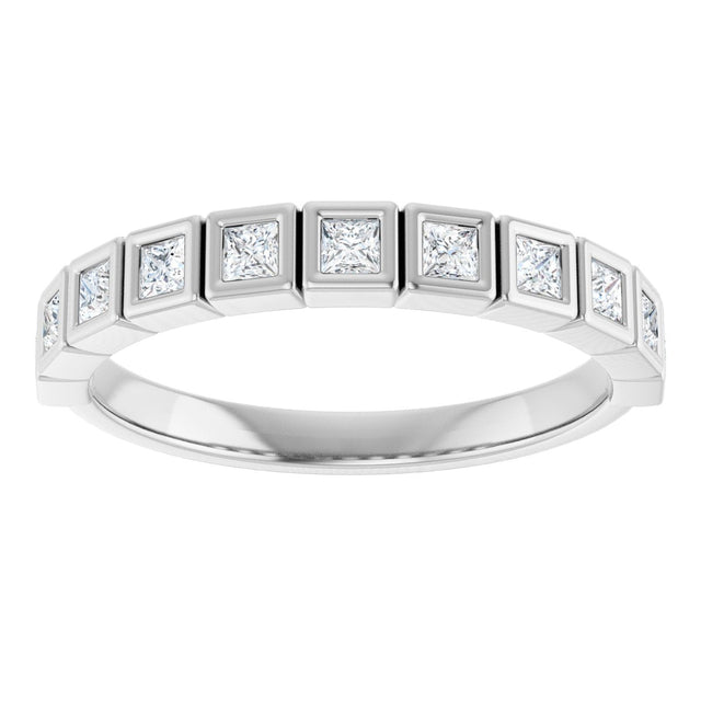 Platinum Round Natural Diamond Bezel-Set Anniversary Band – .07–1 1/2 CTW - view 3