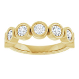 10K Gold Round Lab-Grown Diamond Bezel-Set Anniversary Band – 1–1 1/3 CTW - Yellow Gold - view 3