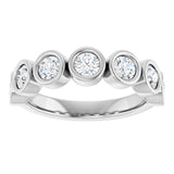 Platinum Round Lab-Grown Diamond Bezel-Set Anniversary Band – .08–1 1/3 CTW - view 3