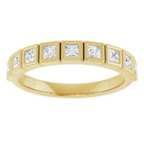 10K Gold Square Natural Diamond Bezel-Set Anniversary Band – 1/6–3/4 CTW - Yellow Gold - view 3