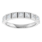 Platinum Square Natural Diamond Bezel-Set Anniversary Band – 1/6–2 3/4 CTW - view 3
