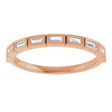 10K Gold Straight Baguette Lab-Grown Diamond Bezel-Set Anniversary Band – 1/6–3/8 CTW - Rose Gold - view 3