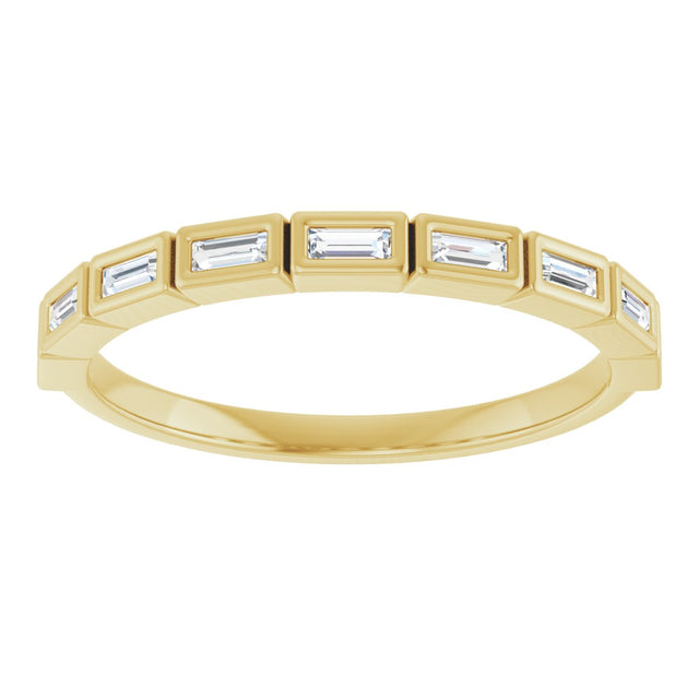 10K Gold Straight Baguette Natural Diamond Bezel-Set Anniversary Band – 1/6–3/8 CTW - Yellow Gold - view 3