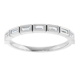 10K Gold Straight Baguette Lab-Grown Diamond Bezel-Set Anniversary Band – 1/6–3/8 CTW - White Gold - view 3
