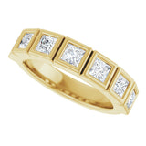 10K Gold Square Natural Diamond Bezel-Set Anniversary Band – 9/10–2 3/4 CTW - Yellow Gold - view 5