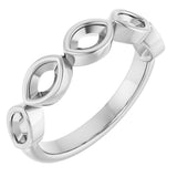 14K Gold Marquise Lab-Grown Diamond Bezel-Set Anniversary Band – 5x3 mm Stones - White Gold