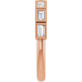 10K Gold Straight Baguette Lab-Grown Diamond Bezel-Set Anniversary Band – 1/6–3/8 CTW - Rose Gold - view 4