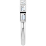 10K Gold Straight Baguette Natural Diamond Bezel-Set Anniversary Band – 1/6–3/8 CTW - White Gold - view 4