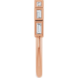 10K Gold Straight Baguette Natural Diamond Bezel-Set Anniversary Band – 1/6–3/8 CTW - Rose Gold - view 4