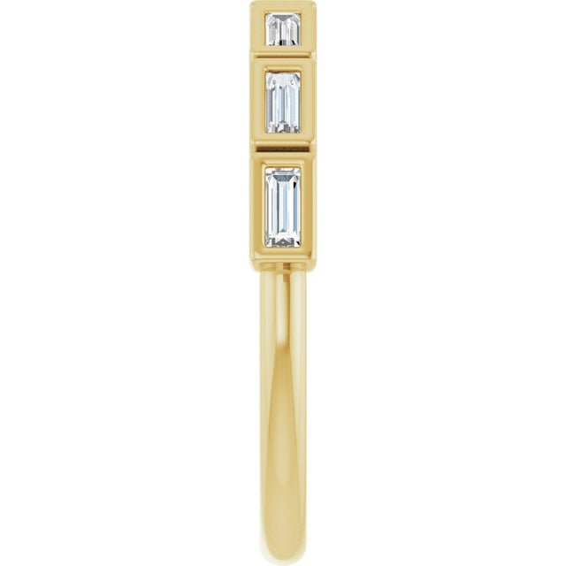 14K Gold Straight Baguette Lab-Grown Diamond Bezel-Set Anniversary Band – 1/6–3/8 CTW - Yellow Gold - view 4