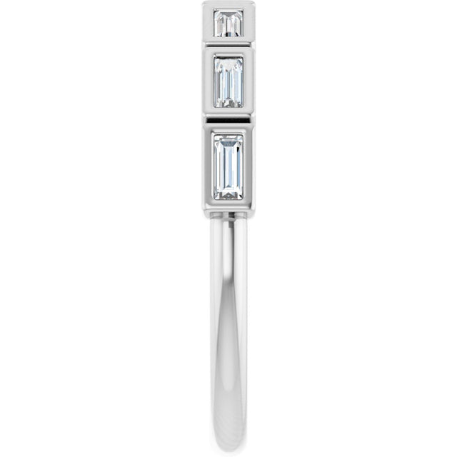 Platinum Straight Baguette Natural Diamond Bezel-Set Anniversary Band – 1/6–3/4 CTW - view 4