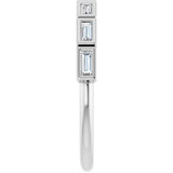 10K Gold Straight Baguette Natural Diamond Bezel-Set Anniversary Band – 1/6–3/8 CTW - White Gold - view 4