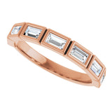 10K Gold Straight Baguette Lab-Grown Diamond Bezel-Set Anniversary Band – 1/2–3/4 CTW - Rose Gold - view 5
