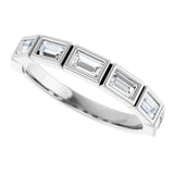 10K Gold Straight Baguette Lab-Grown Diamond Bezel-Set Anniversary Band – 1/2–3/4 CTW - White Gold - view 5
