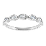 Platinum Marquise Lab-Grown Diamond Bezel-Set Anniversary Band – 3.5x1.75 mm Stones - view 3