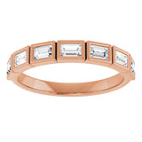 10K Gold Straight Baguette Lab-Grown Diamond Bezel-Set Anniversary Band – 1/2–3/4 CTW - Rose Gold - view 3