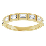 10K Gold Straight Baguette Natural Diamond Bezel-Set Anniversary Band – 1/2–3/4 CTW - Yellow Gold - view 3
