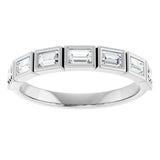 10K Gold Straight Baguette Lab-Grown Diamond Bezel-Set Anniversary Band – 1/2–3/4 CTW - White Gold - view 3