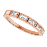 10K Gold Straight Baguette Lab-Grown Diamond Bezel-Set Anniversary Band – 1/6–3/8 CTW - Rose Gold - view 5