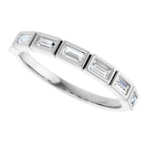 10K Gold Straight Baguette Natural Diamond Bezel-Set Anniversary Band – 1/6–3/8 CTW - White Gold - view 5