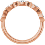 10K Gold Oval Natural Diamond Bezel-Set Anniversary Band – 1 1/3 CTW - Rose Gold - view 2
