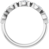 Platinum Oval Natural Diamond Bezel-Set Anniversary Band – 1 1/4 CTW - view 2