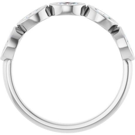 Platinum Marquise Lab-Grown Diamond Bezel-Set Anniversary Band – 4.3x2.25 mm Stones - view 2