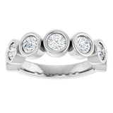 Platinum Round Lab-Grown Diamond Bezel-Set Anniversary Band – .08–1 1/3 CTW - view 3