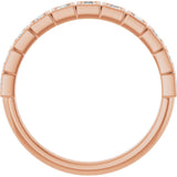 14K Gold Round Lab-Grown Diamond Bezel-Set Anniversary Band – .08–1/5 CTW - Rose Gold - view 2