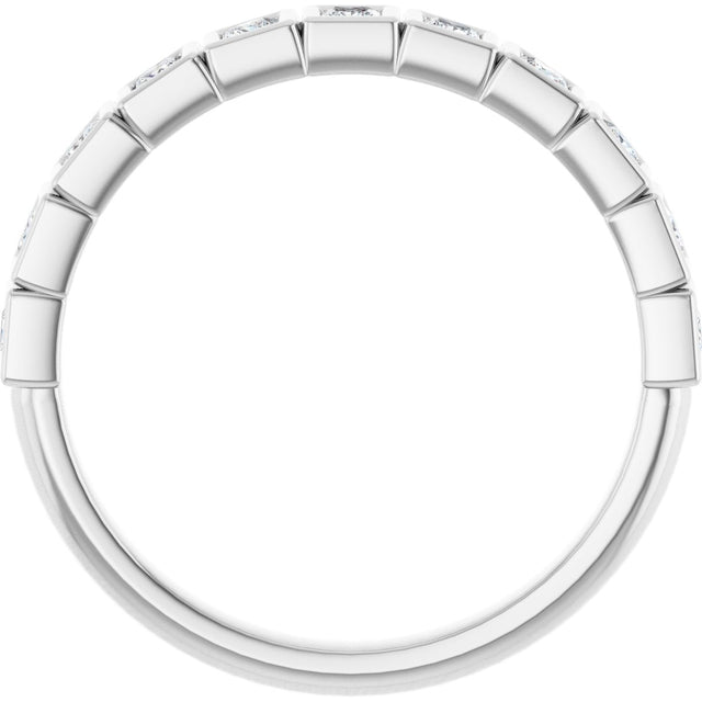 Platinum Round Natural Diamond Bezel-Set Anniversary Band – .07–1 1/2 CTW - view 2