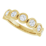 10K Gold Round Lab-Grown Diamond Bezel-Set Anniversary Band – 1–1 1/3 CTW - Yellow Gold - view 5