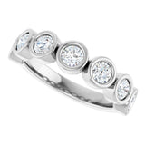 Platinum Round Lab-Grown Diamond Bezel-Set Anniversary Band – .08–1 1/3 CTW - view 5