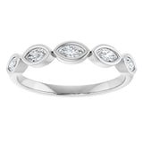 Platinum Marquise Natural Diamond Bezel-Set Anniversary Band – 1/3–5/8 CTW - view 3