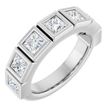 Platinum Square Lab-Grown Diamond Bezel-Set Anniversary Band – 1/2–2 3/4 CTW