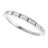 10K Gold Straight Baguette Lab-Grown Diamond Bezel-Set Anniversary Band – 1/6–3/8 CTW - White Gold - view 5